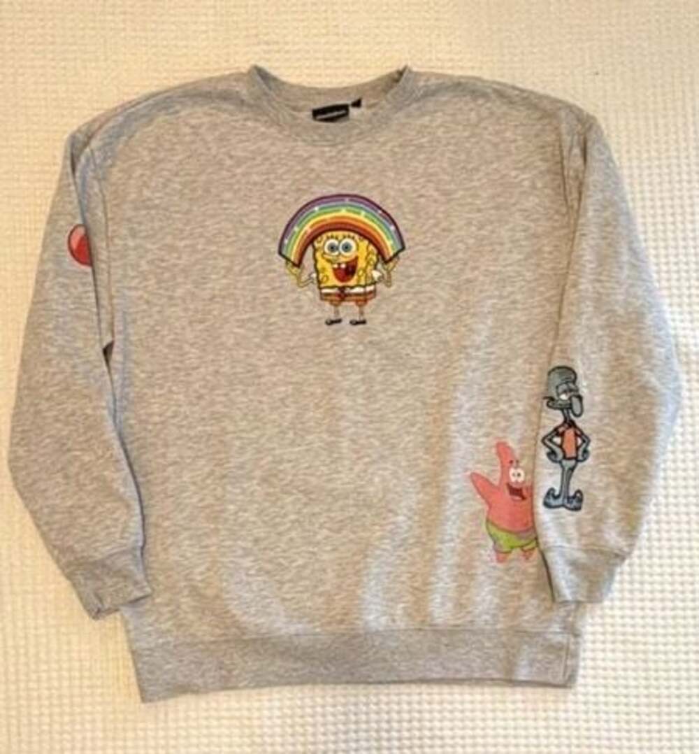Nickelodeon SpongeBob SquarePants Rainbow Graphic Crewneck Sweatshirt